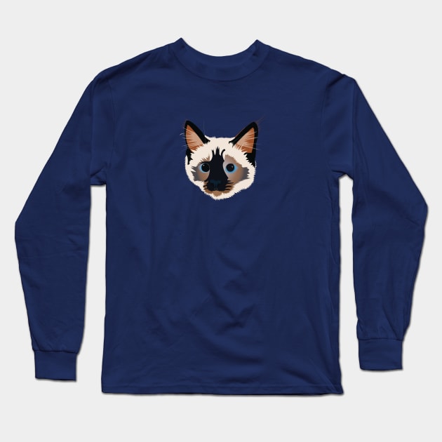 Siamese Cat Long Sleeve T-Shirt by KCPetPortraits